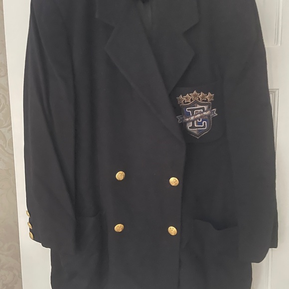 Escada Sport 42 Navy Blazer coat crest 12 - Picture 6 of 15